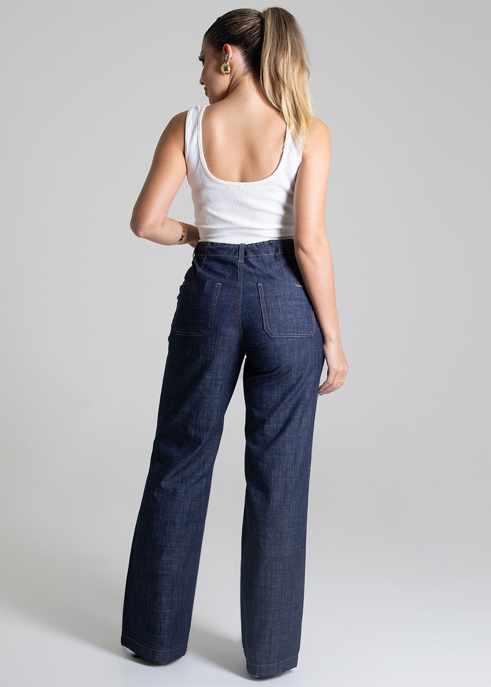Calca Jeans Sawary Pantalona Wide Leg - 278933 AZUL