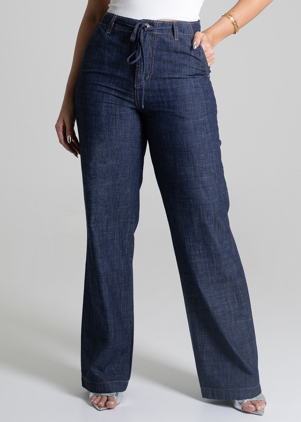 Calca Jeans Sawary Pantalona Wide Leg - 278933 AZUL