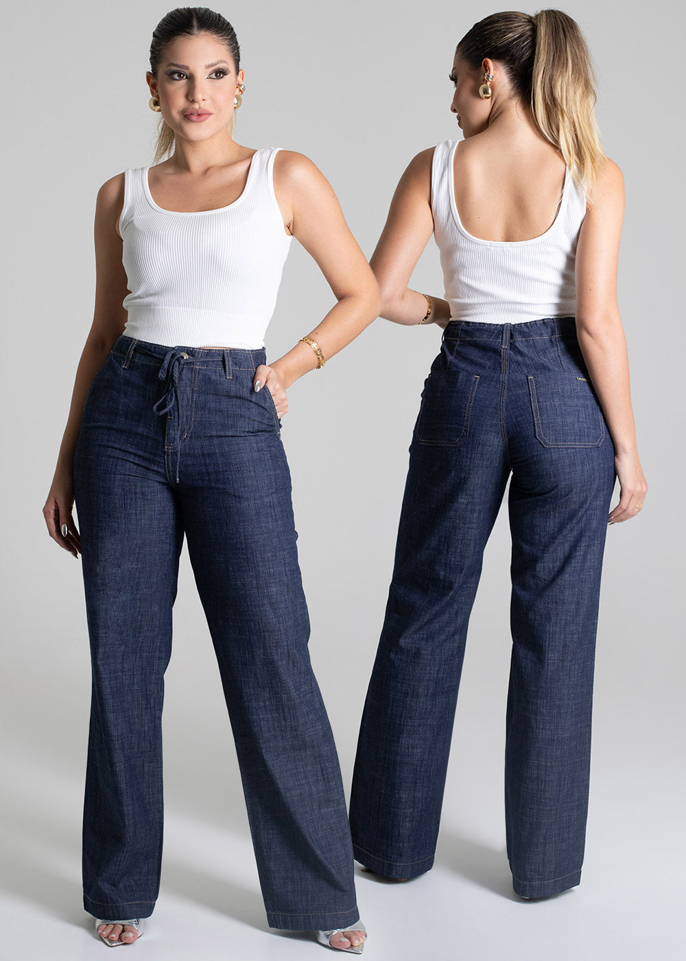 Calca Jeans Sawary Pantalona Wide Leg - 278933 AZUL