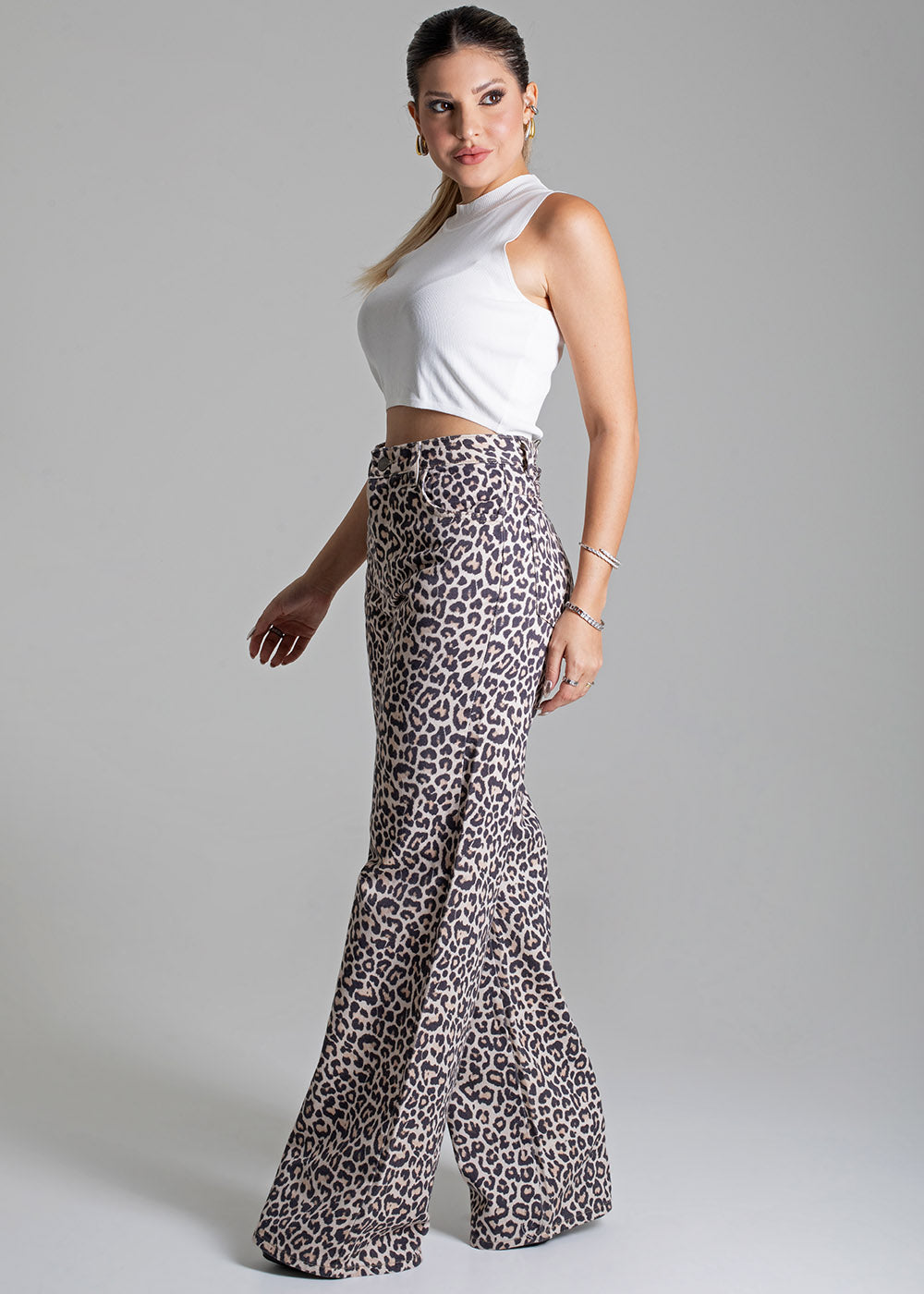 Calça Sarja Sawary Wide Leg - 279079 ESTAMPADO