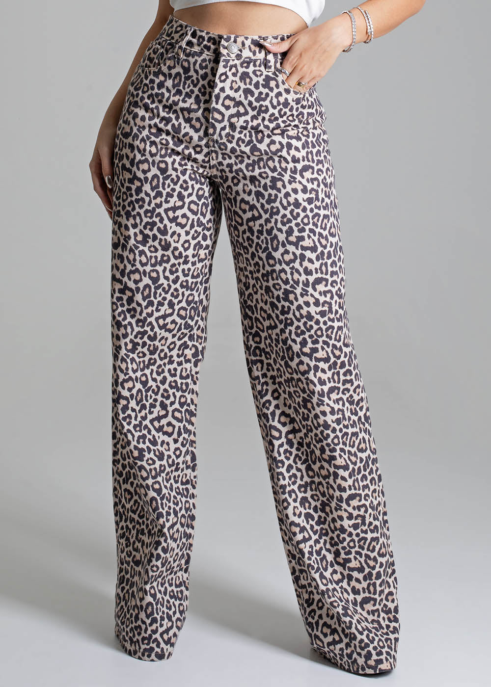 Calça Sarja Sawary Wide Leg - 279079 ESTAMPADO