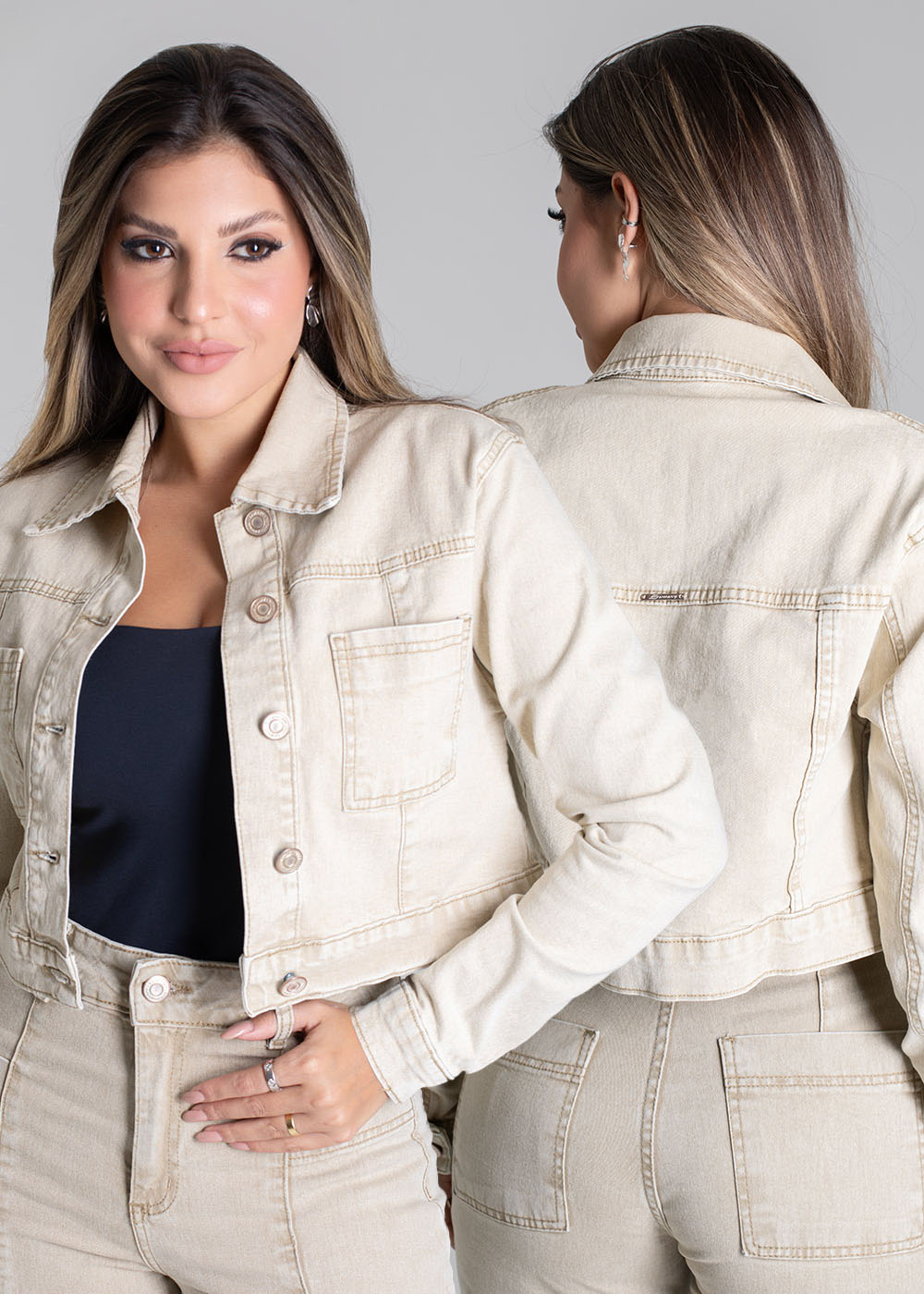 Jaqueta Sarja Sawary - 279084 BEGE