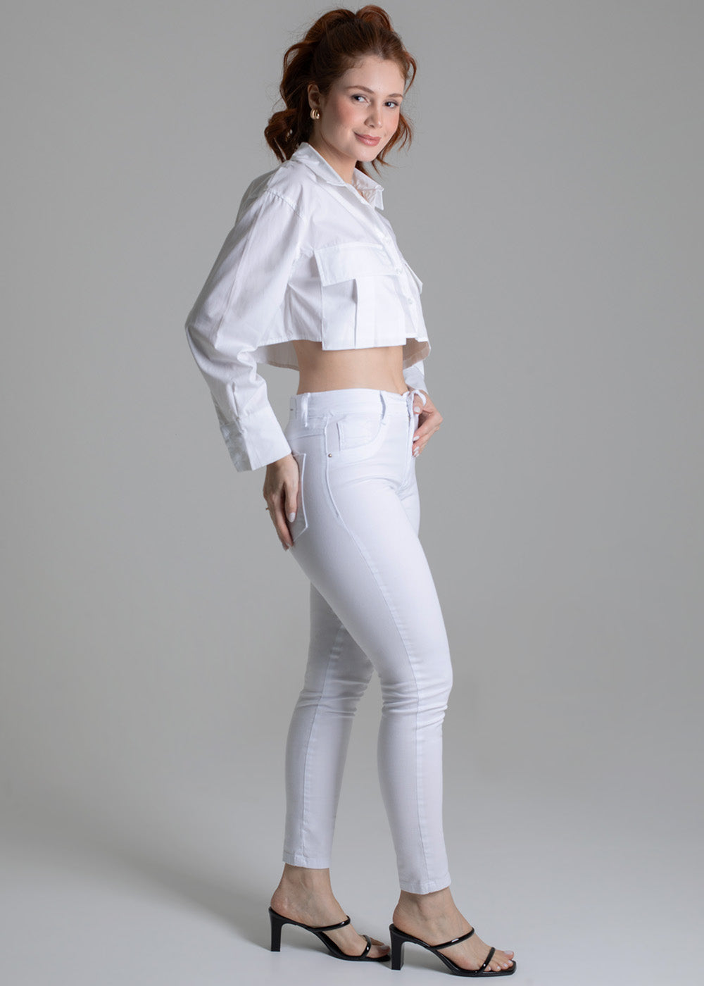 Calça Sarja Sawary Skinny - 279104 BRANCO