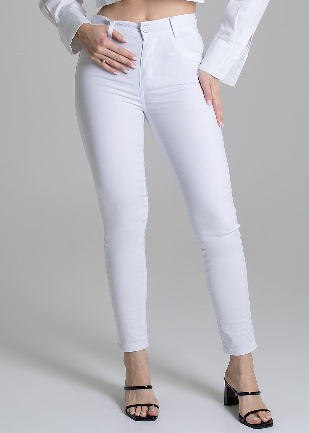Calça Sarja Sawary Skinny - 279104 BRANCO
