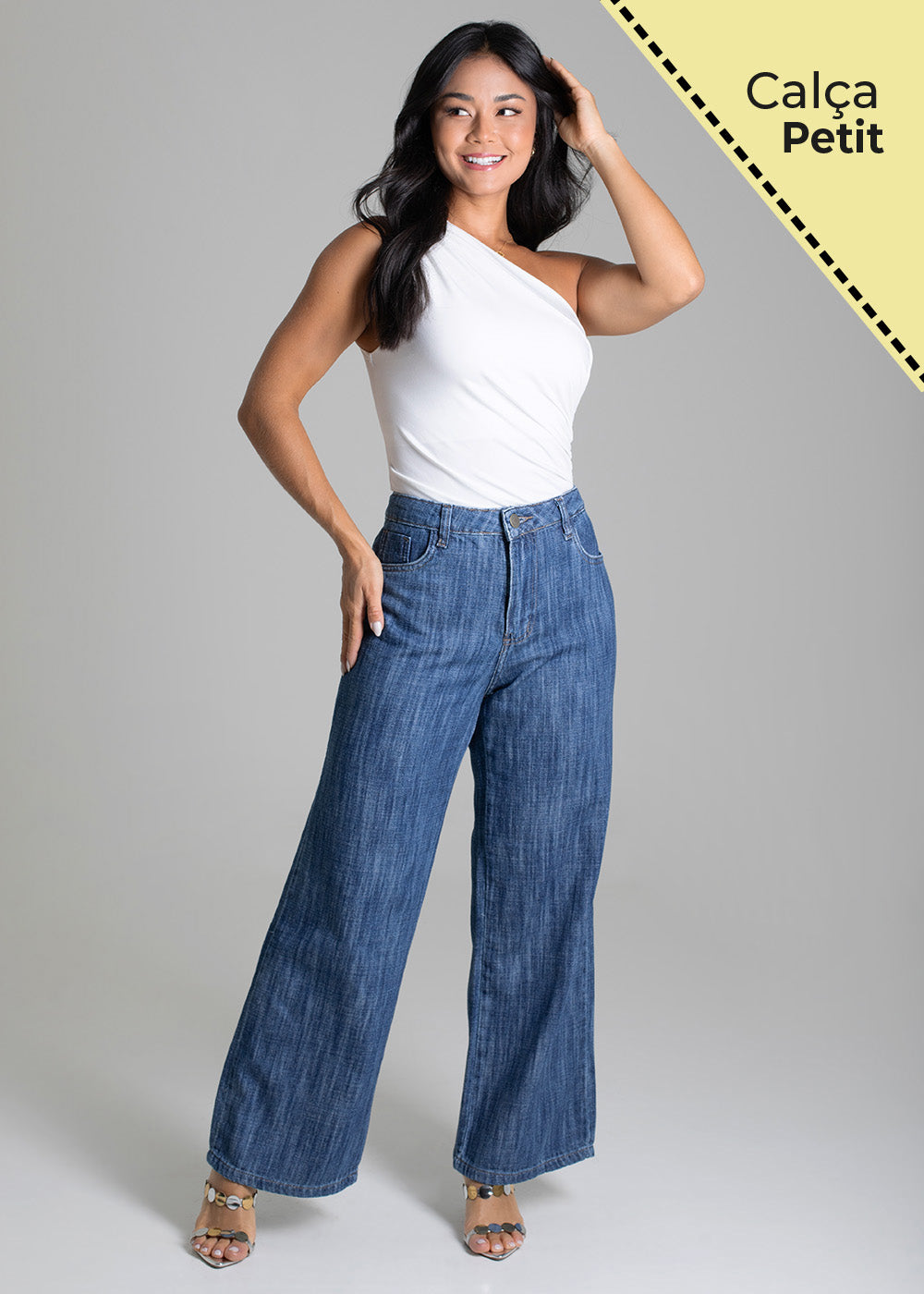 Calça Jeans Sawary Wide Leg Petit - 279149 AZUL