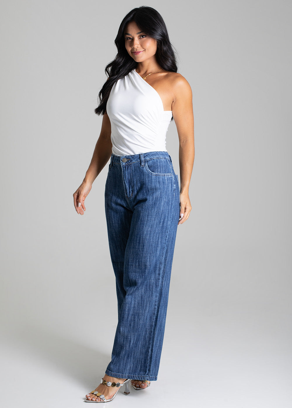 Calça Jeans Sawary Wide Leg Petit - 279149 AZUL