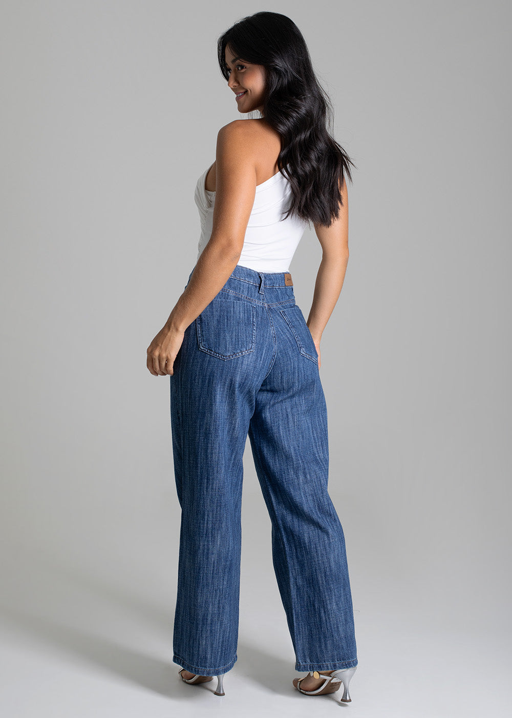 Calça Jeans Sawary Wide Leg Petit - 279149 AZUL