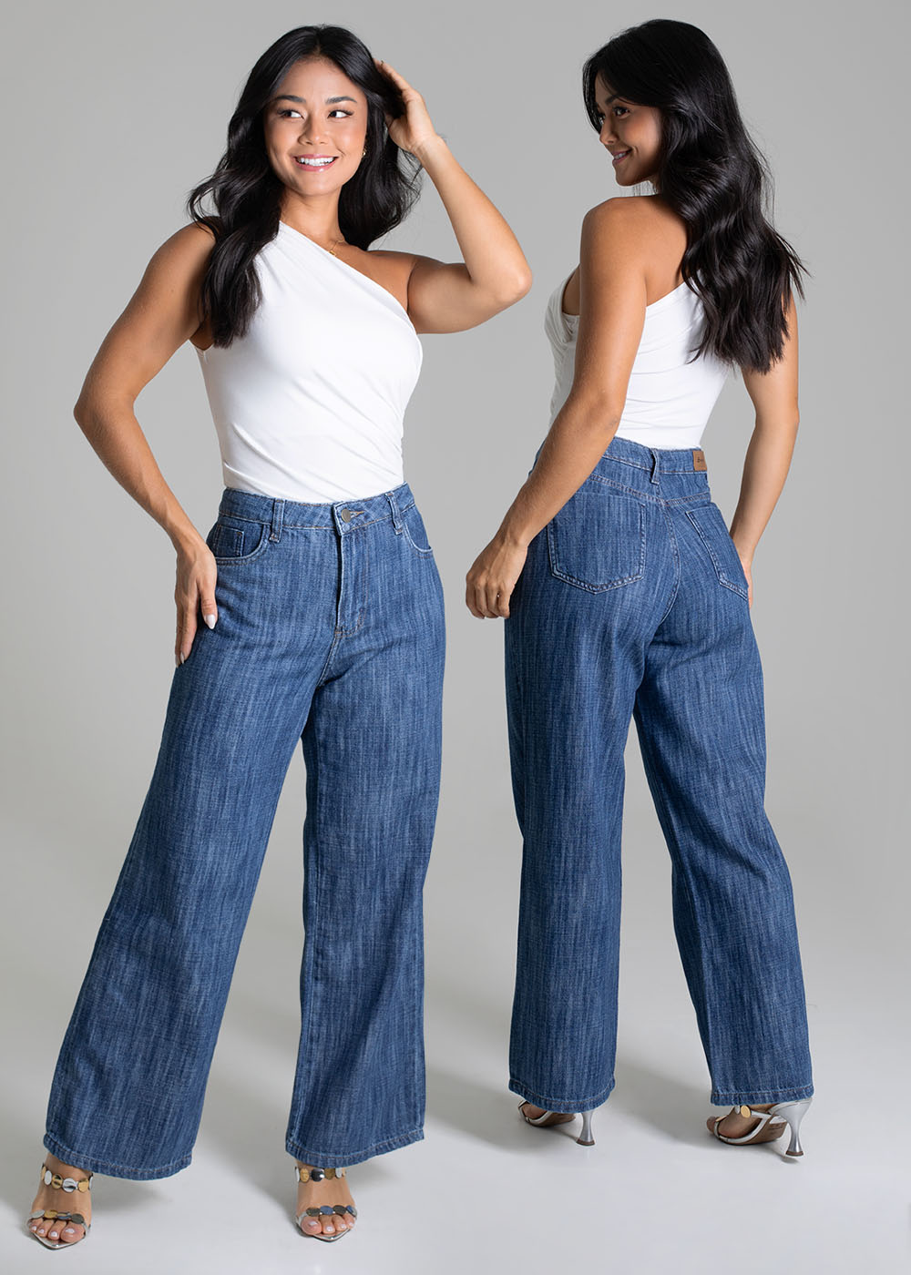 Calça Jeans Sawary Wide Leg Petit - 279149 AZUL
