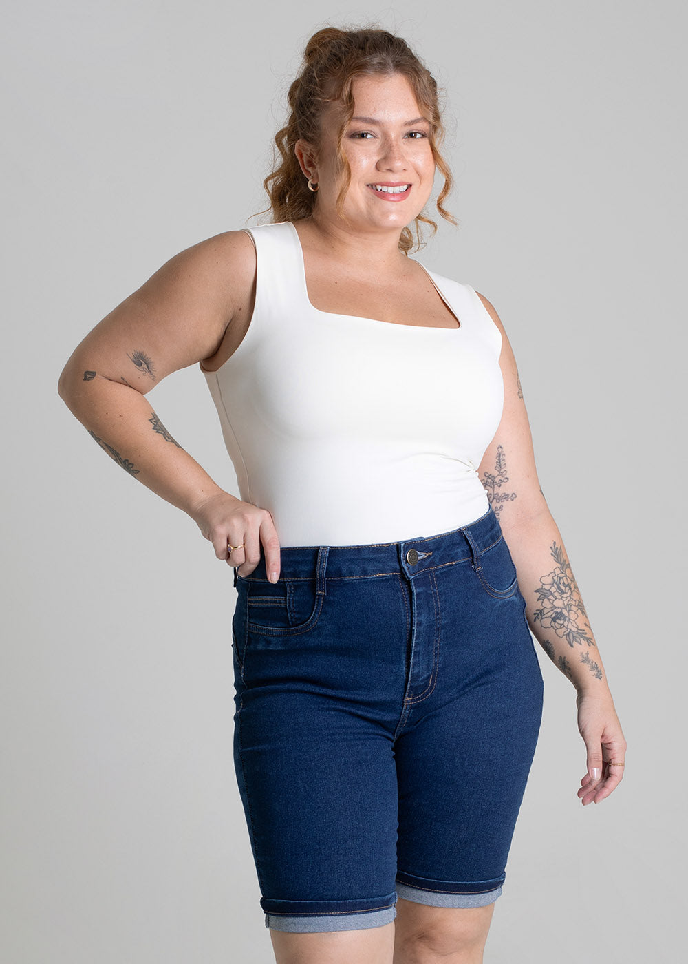 Bermuda Jeans Sawary Plus Size - 279227 AZUL
