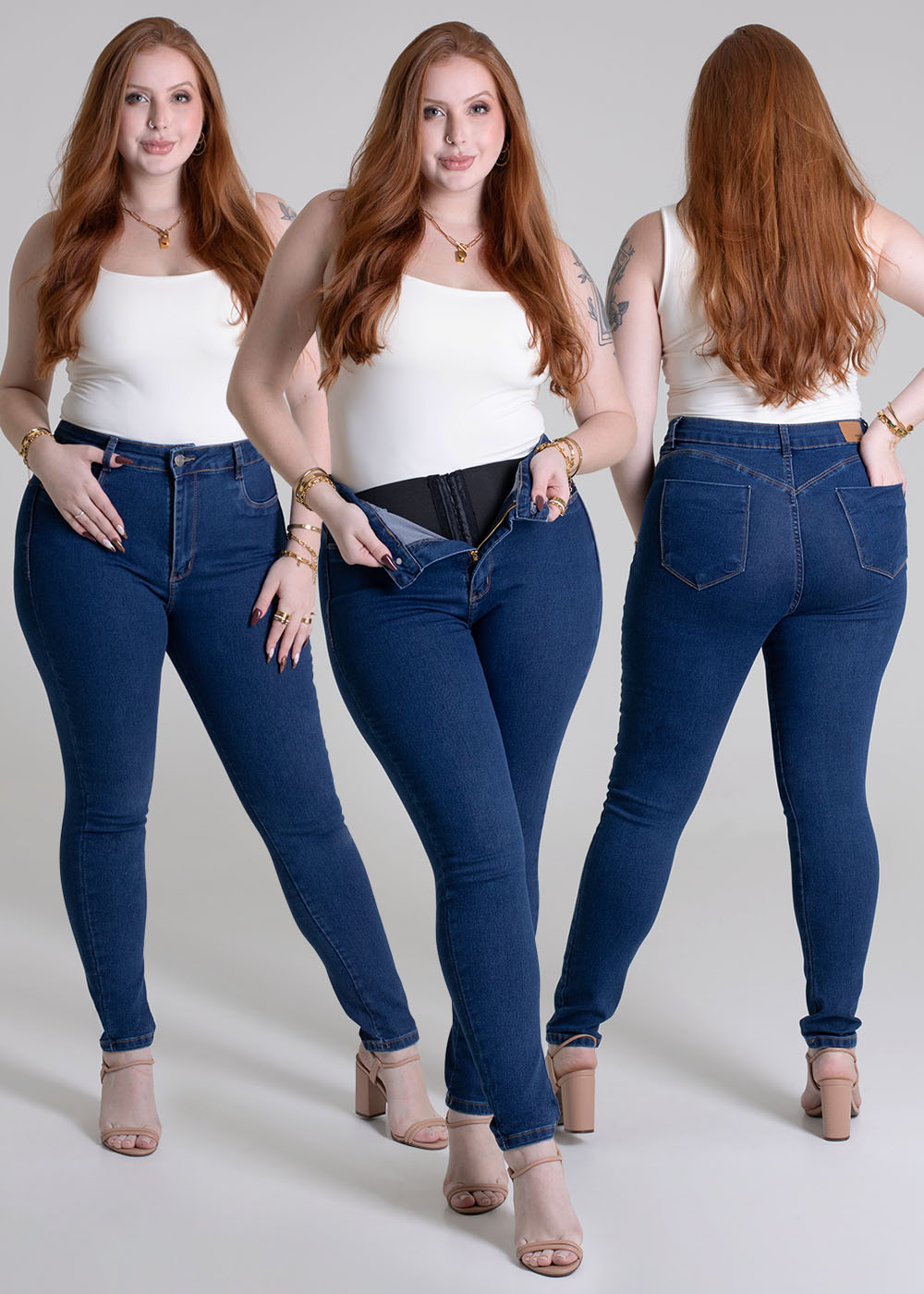 Calça Jeans Sawary Super Lipo Plus Size - 279335 AZUL
