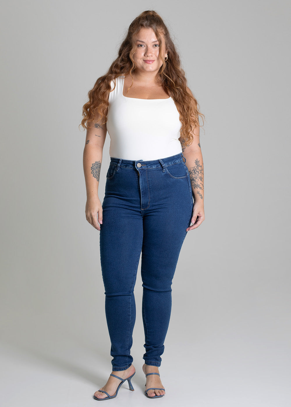 Calça Jeans Sawary Cigarrete Plus Size - 279351 AZUL