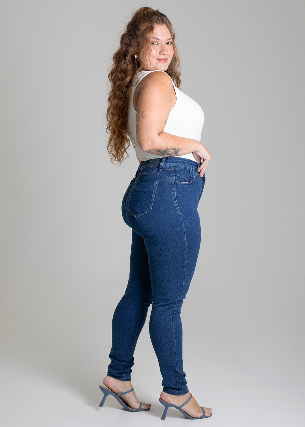 Calça Jeans Sawary Cigarrete Plus Size - 279351 AZUL