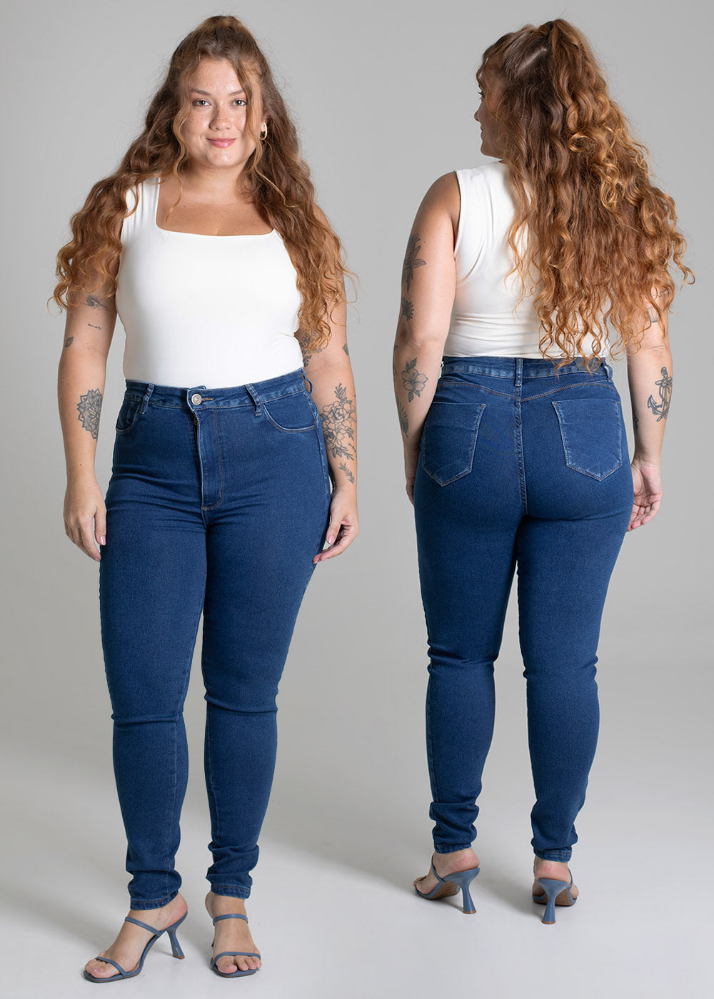 Calça Jeans Sawary Cigarrete Plus Size - 279351 AZUL