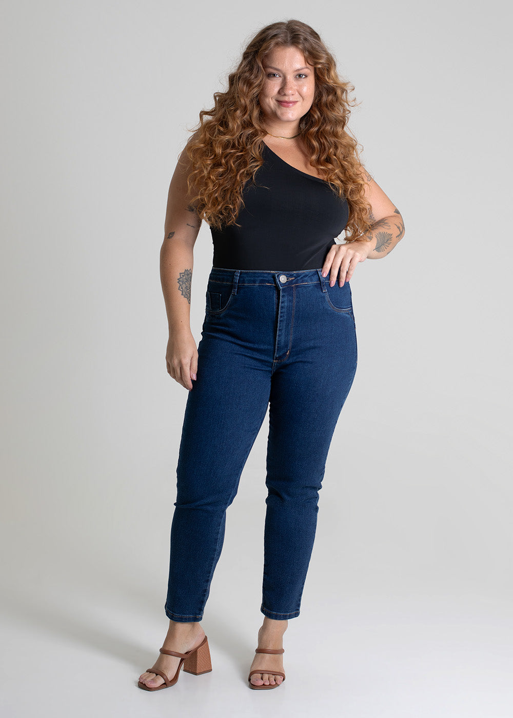 Calça Jeans Sawary Cropped Plus Size - 279370 AZUL
