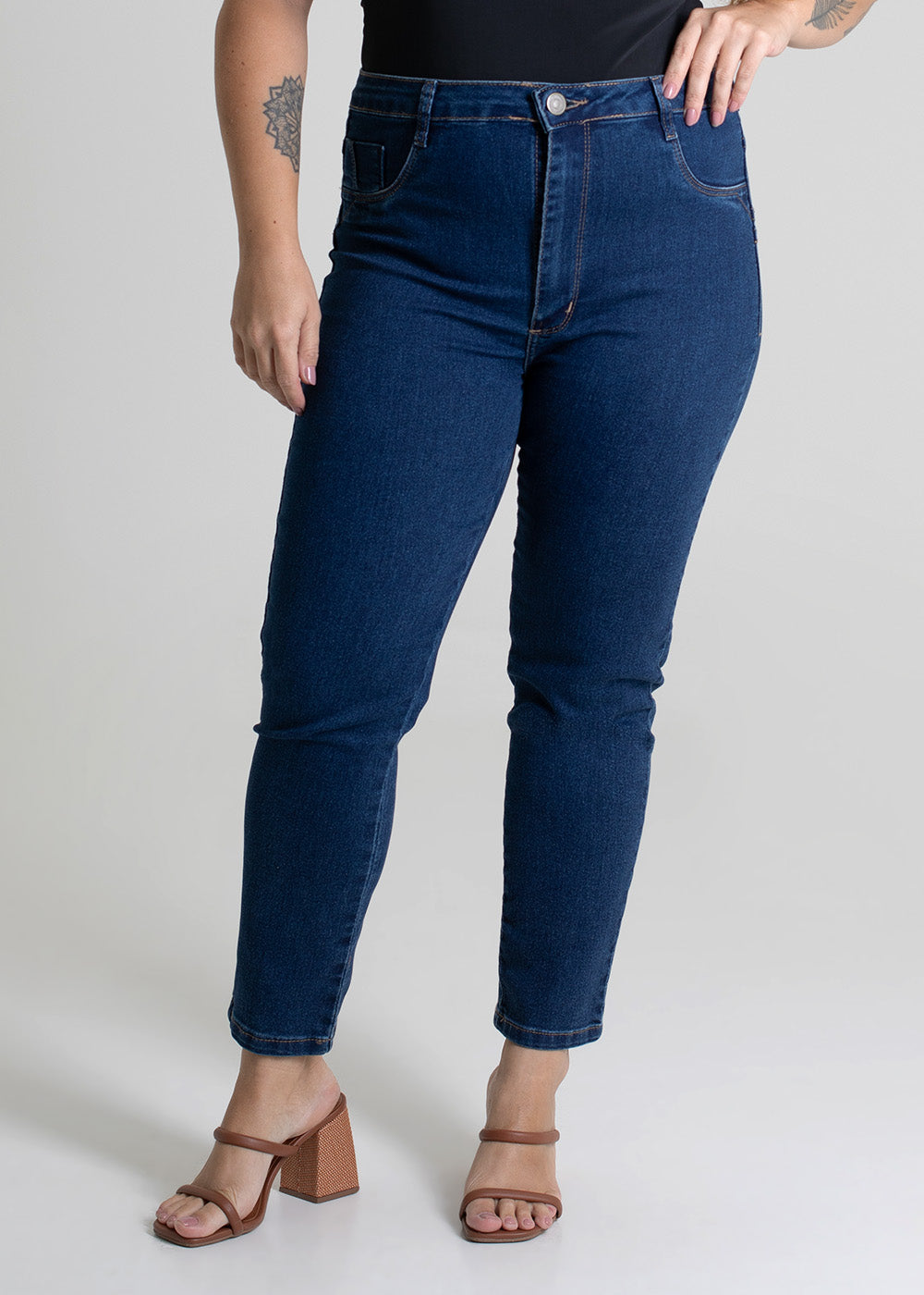 Calça Jeans Sawary Cropped Plus Size - 279370 AZUL