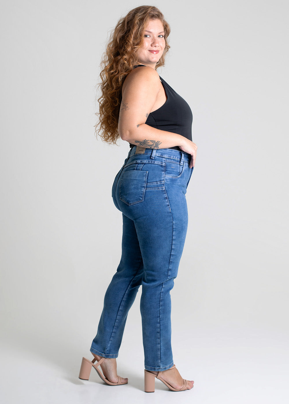Calça Jeans Sawary Cigarrete Plus Size - 279392 AZUL