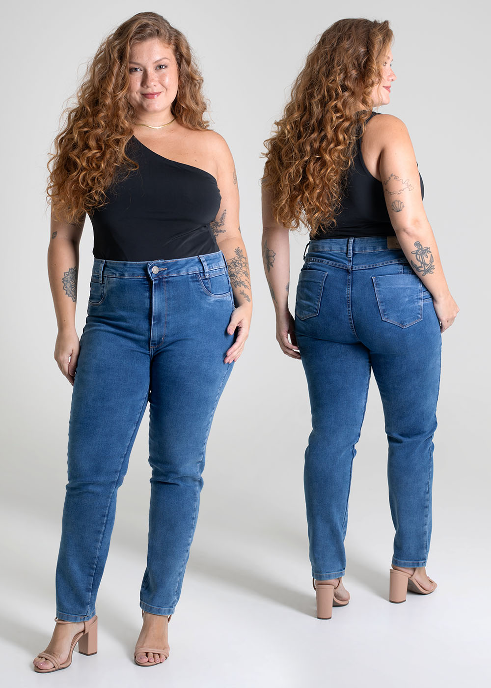 Calça Jeans Sawary Cigarrete Plus Size - 279392 AZUL