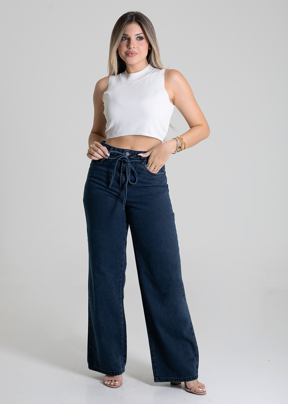 Calça Jeans Sawary Wide Leg - 279431 PRETO