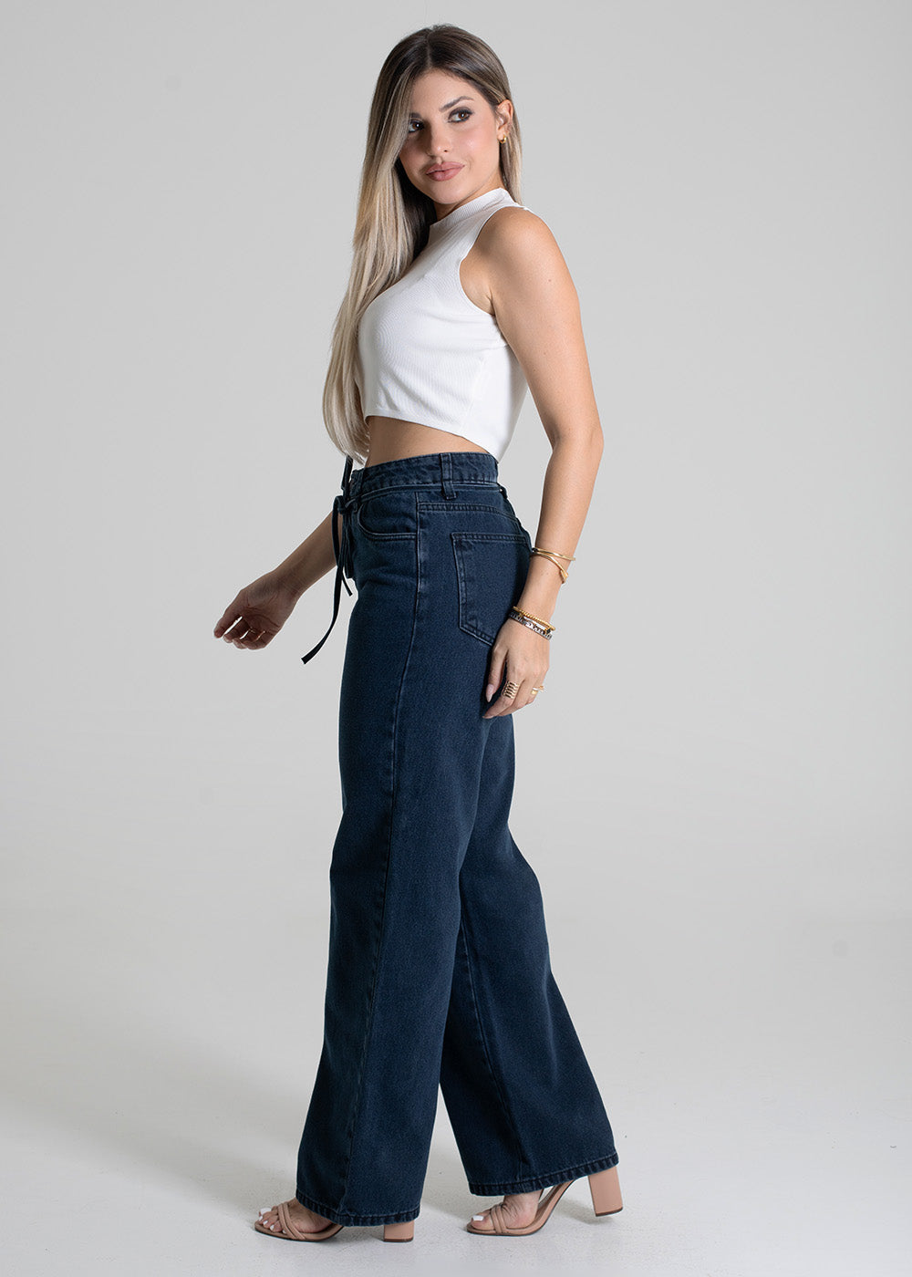 Calça Jeans Sawary Wide Leg - 279431 PRETO