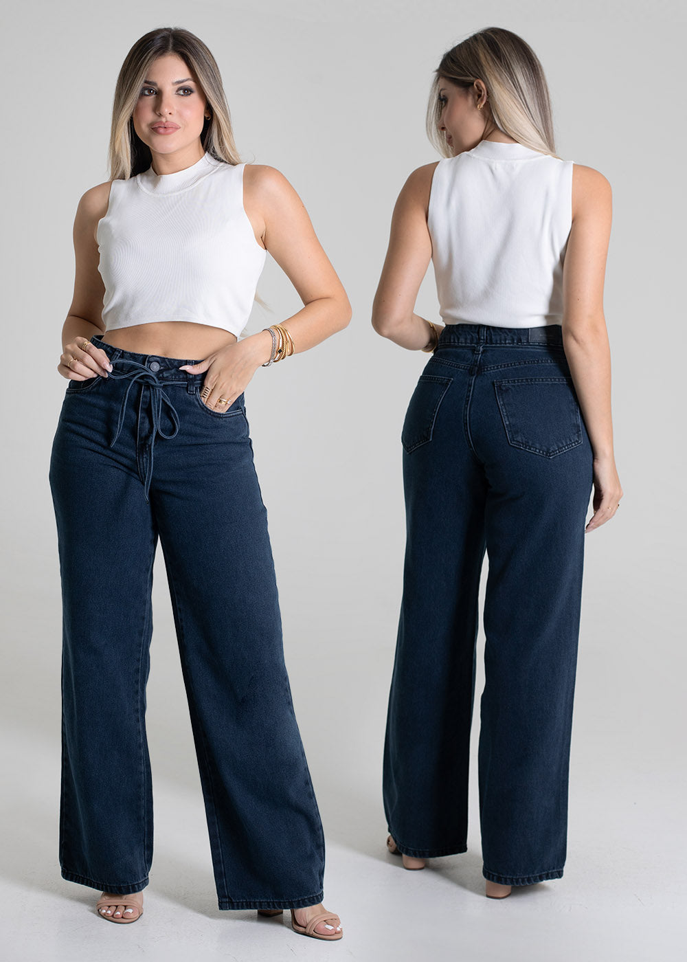 Calça Jeans Sawary Wide Leg - 279431 PRETO