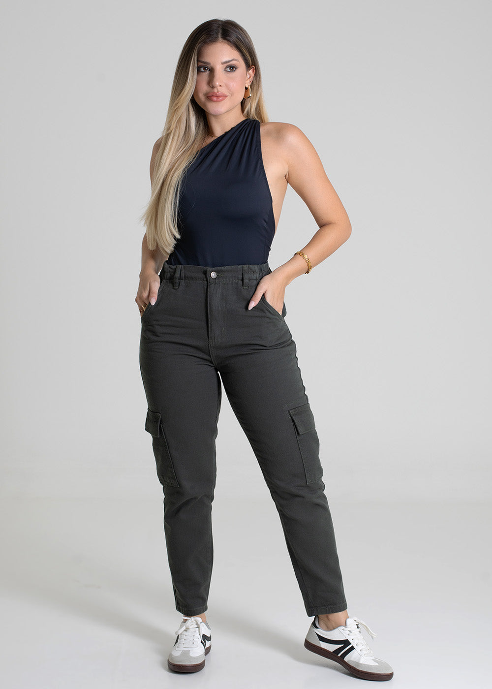 Calça Sarja Sawary Cargo - 279457 VERDE