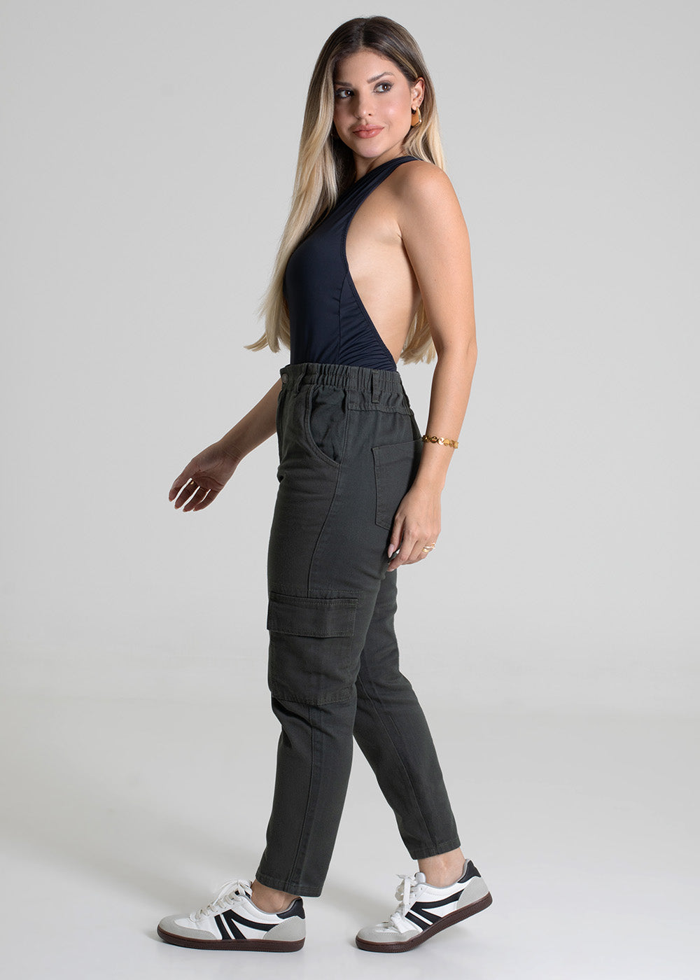 Calça Sarja Sawary Cargo - 279457 VERDE