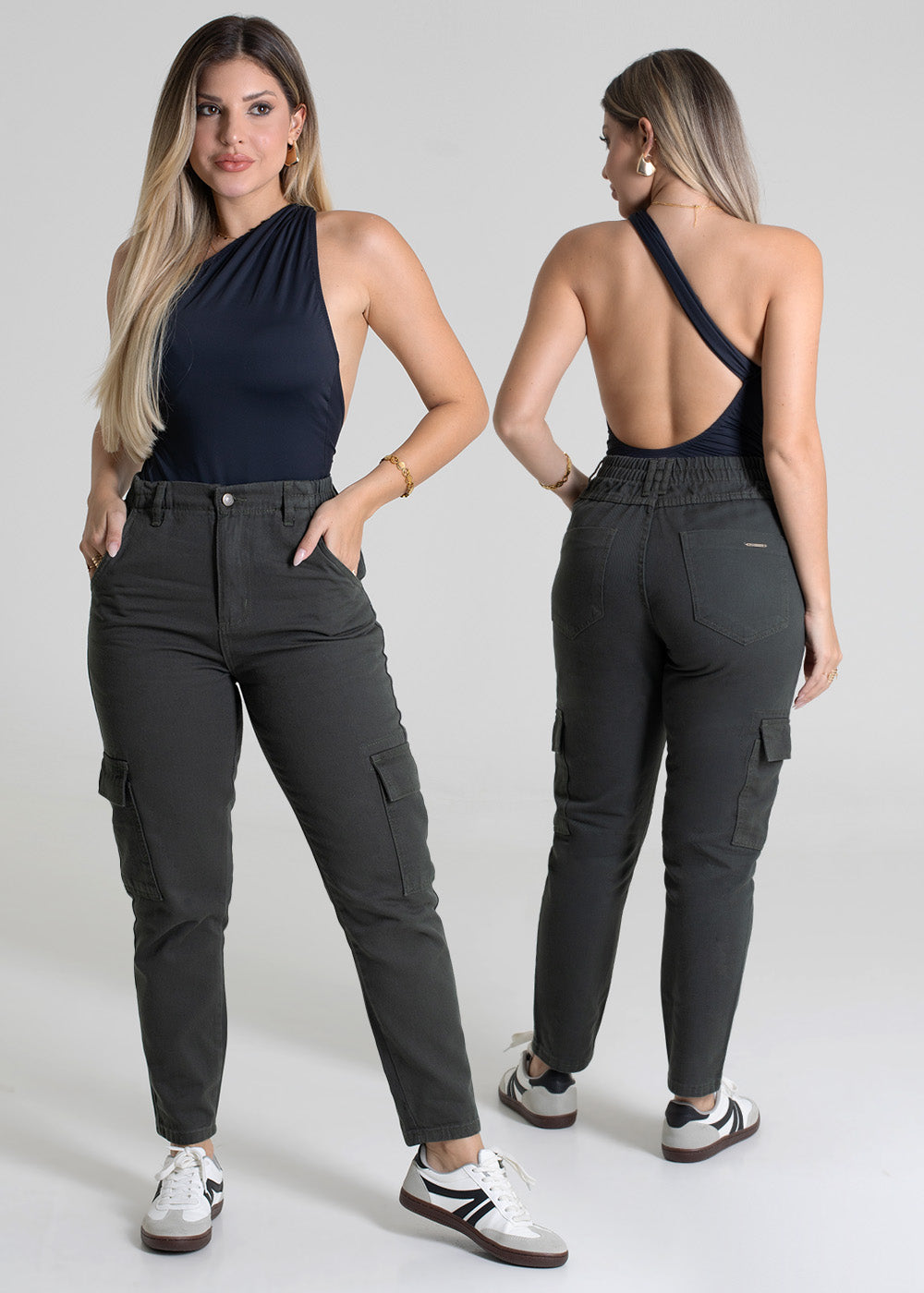 Calça Sarja Sawary Cargo - 279457 VERDE