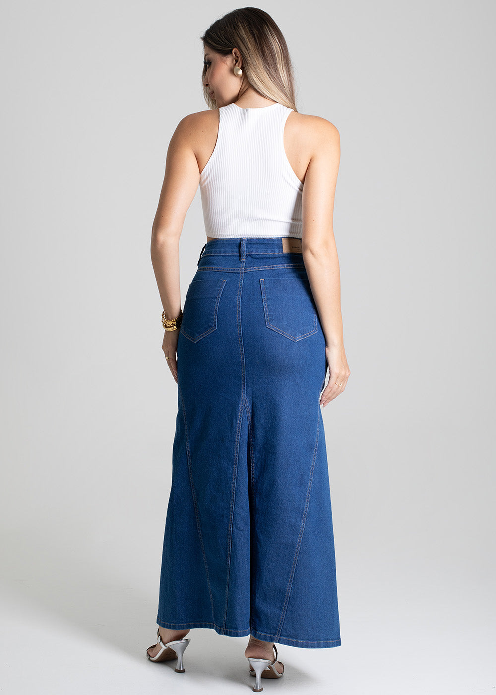 Saia Jeans Sawary Midi - 279490 AZUL
