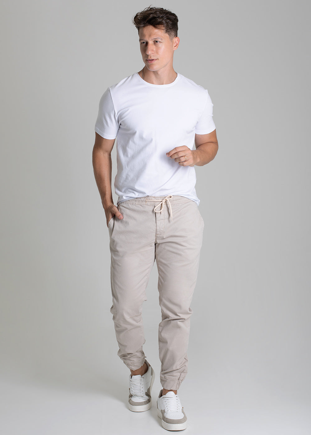 Calça Sarja Sawary Jogger - 279497 BEGE