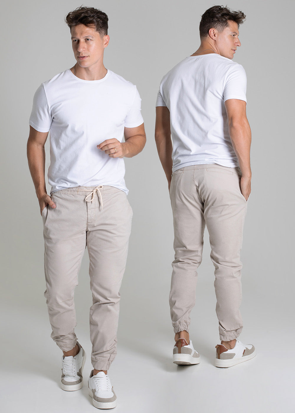 Calça Sarja Sawary Jogger - 279497 BEGE