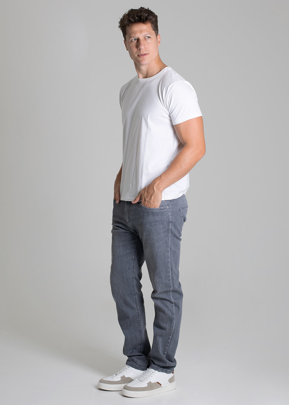 Calça Jeans Sawary Slim - 279514 CINZA