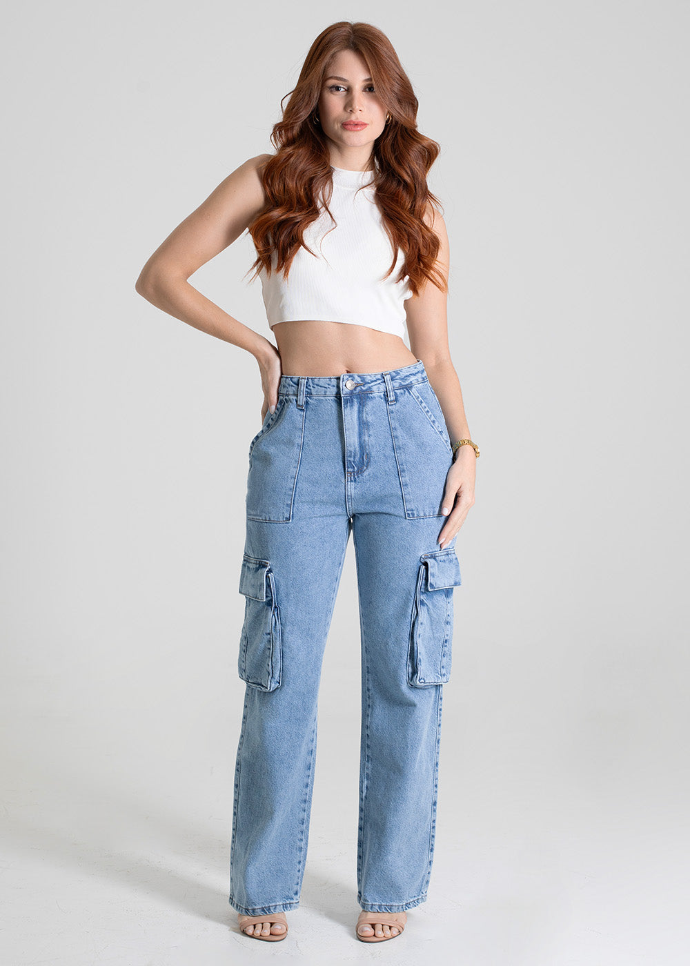 Calça Jeans Sawary Cargo Petit - 279583 AZUL