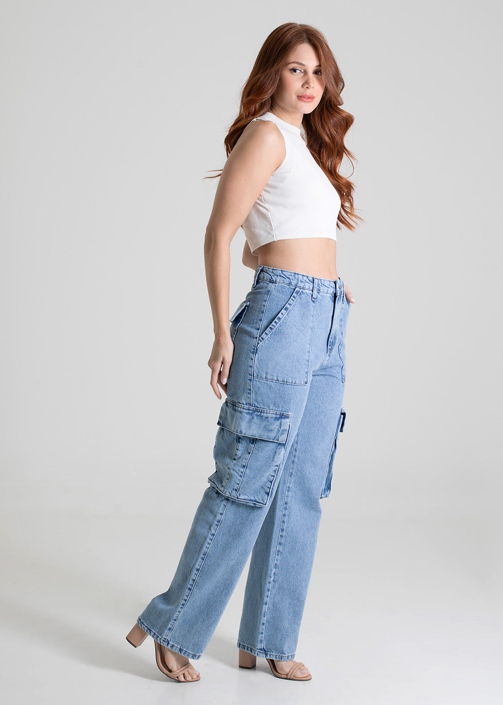 Calça Jeans Sawary Cargo Petit - 279583 AZUL