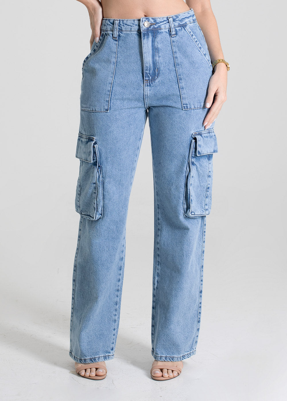 Calça Jeans Sawary Cargo Petit - 279583 AZUL