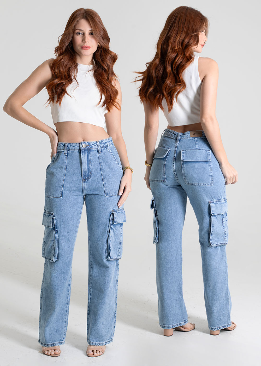 Calça Jeans Sawary Cargo Petit - 279583 AZUL