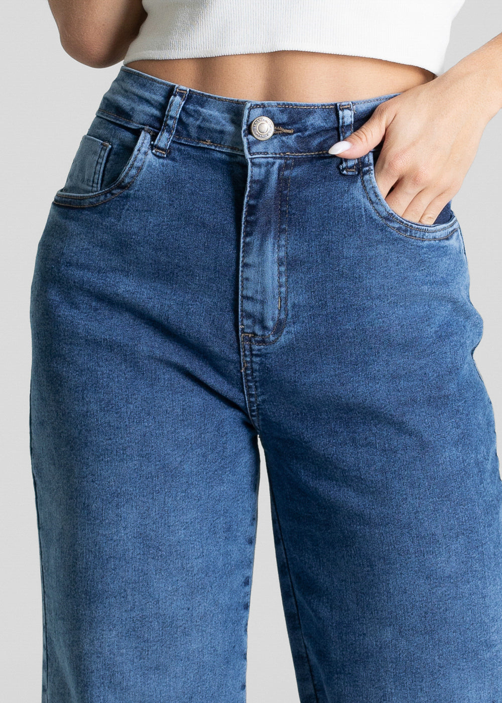 Calça Jeans Sawary Wide Leg Petit - 279663 AZUL