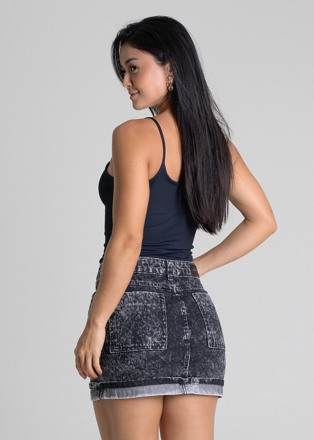 Saia Jeans Sawary - 279682 PRETO