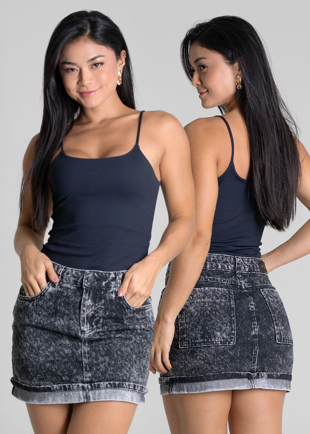 Saia Jeans Sawary - 279682 PRETO