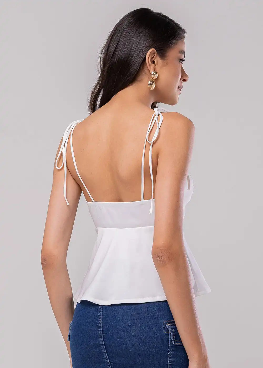 Blusa Sawary Peplum - 279690 OFF WHITE