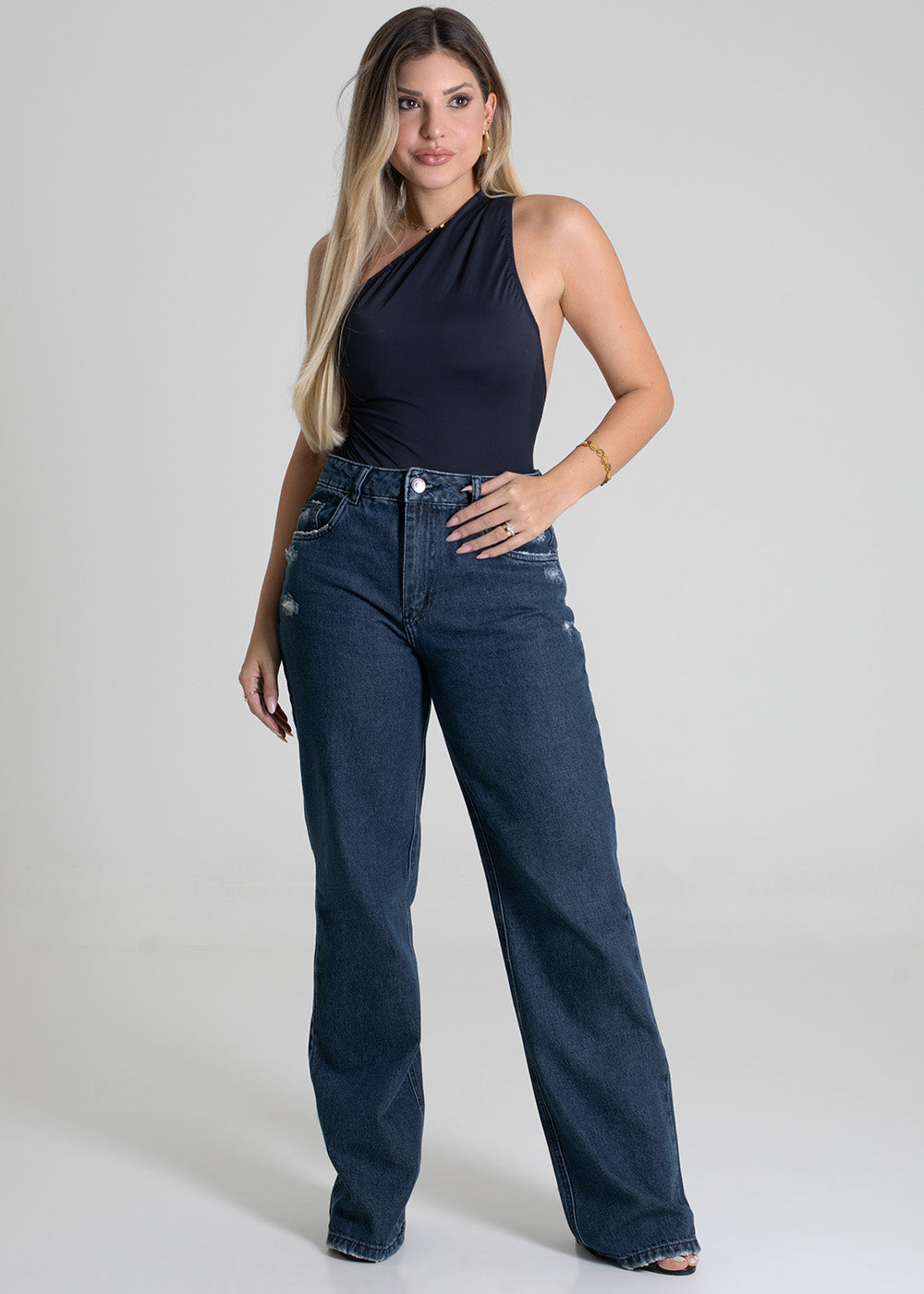 Calça Jeans Sawary Wide Leg - 279699 PRETO