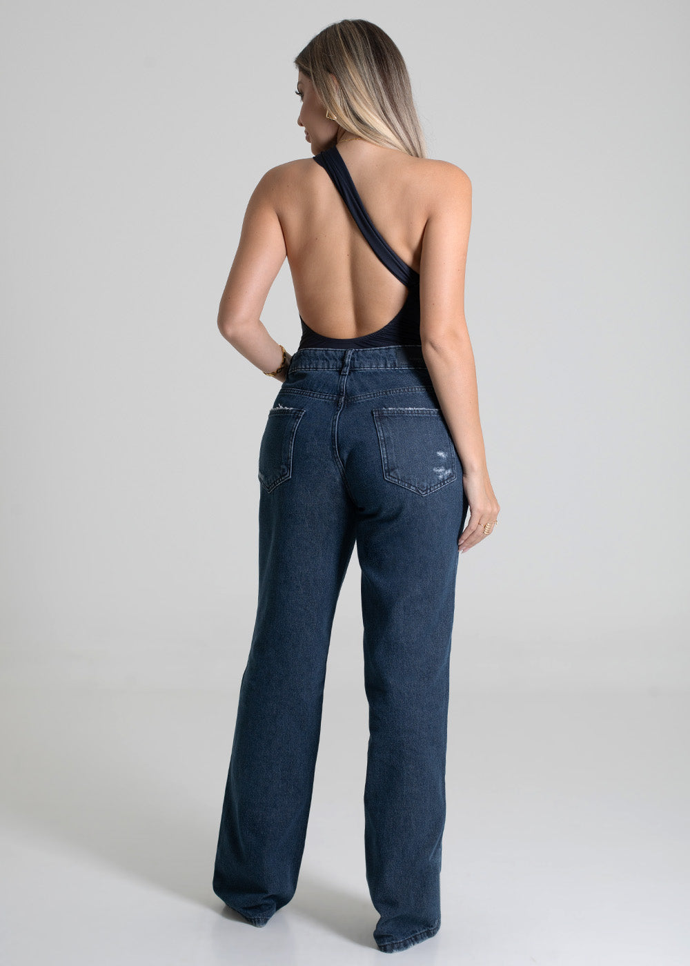 Calça Jeans Sawary Wide Leg - 279699 PRETO