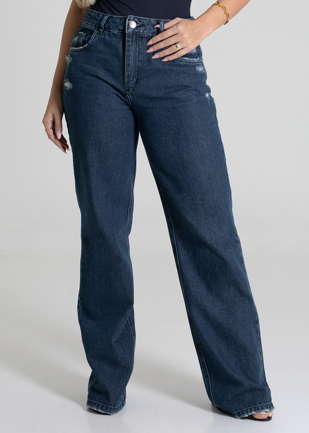 Calça Jeans Sawary Wide Leg - 279699 PRETO