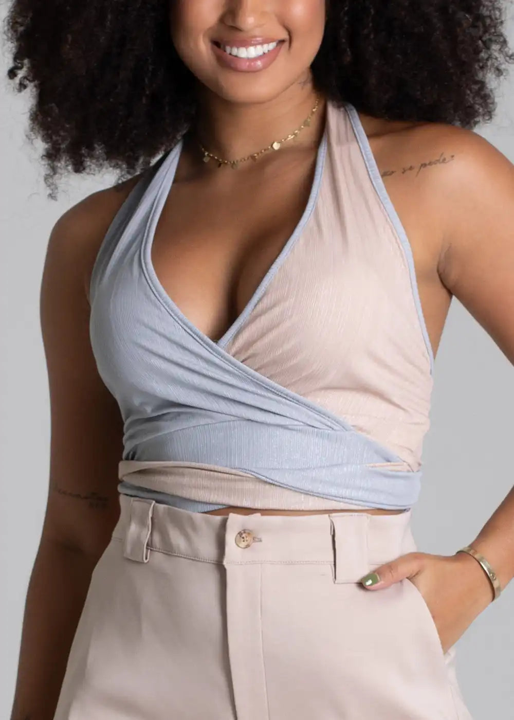 Top Sawary Frente Unica - 279701 CINZA