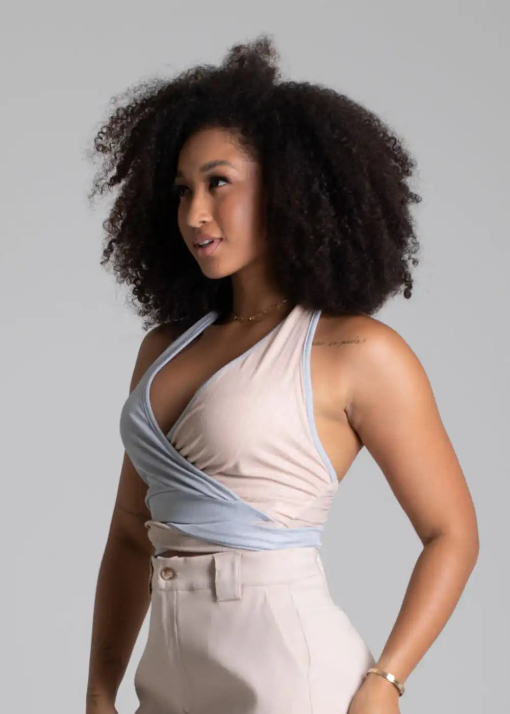 Top Sawary Frente Unica - 279701 CINZA