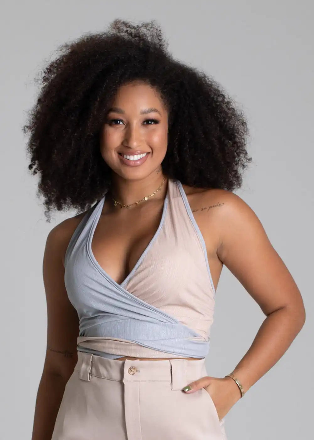 Top Sawary Frente Unica - 279701 CINZA