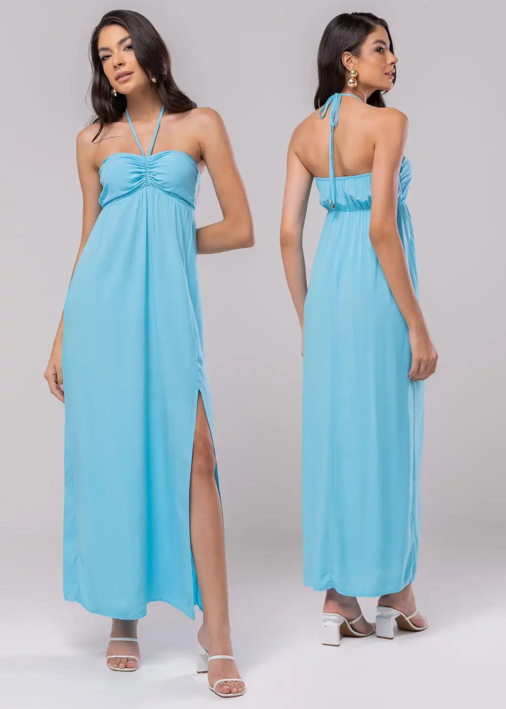 Vestido Sawary Franzido Estelar - 279706 AZUL