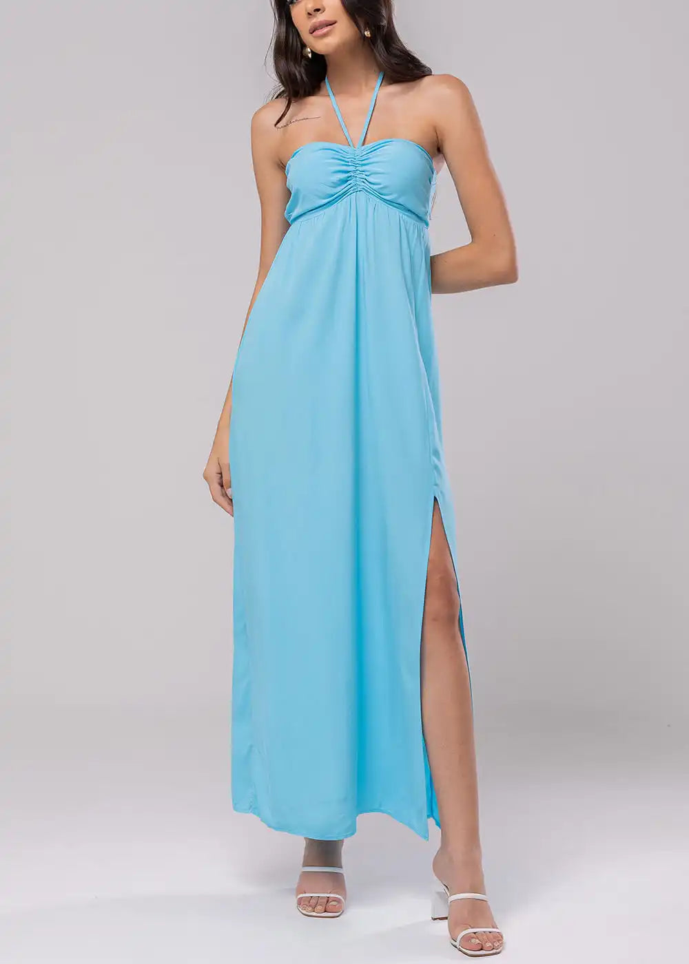 Vestido Sawary Franzido Estelar - 279706 AZUL