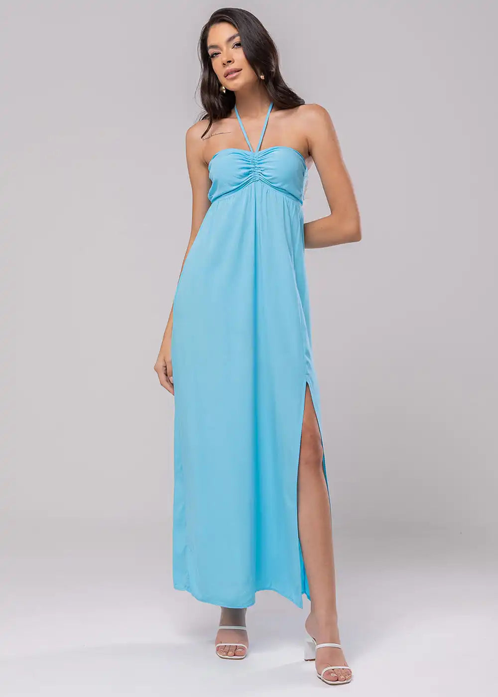 Vestido Sawary Franzido Estelar - 279706 AZUL