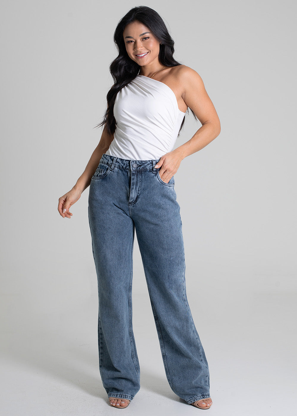 Calça Jeans Sawary Wide Leg - 279708 PRETO