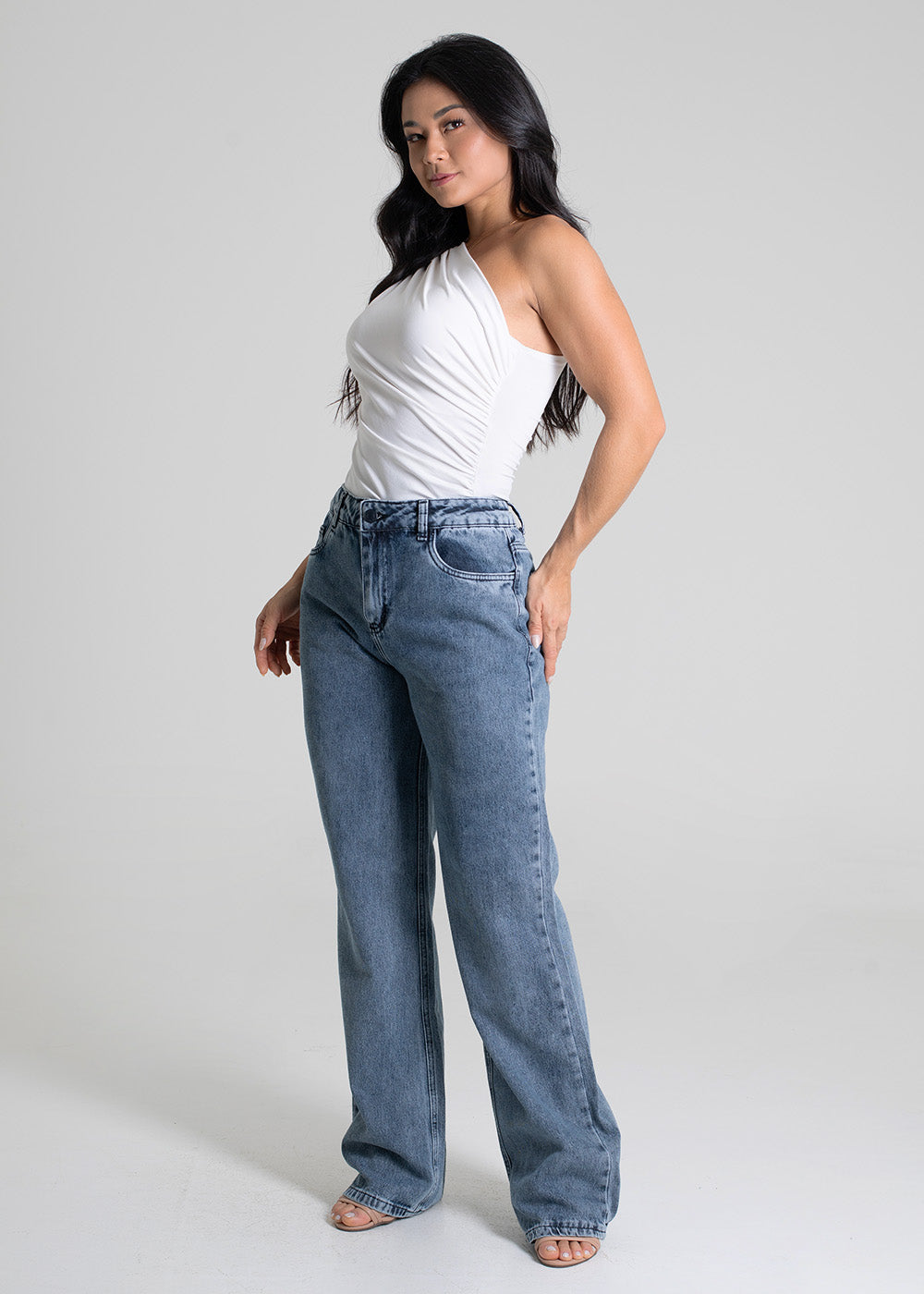 Calça Jeans Sawary Wide Leg - 279708 PRETO